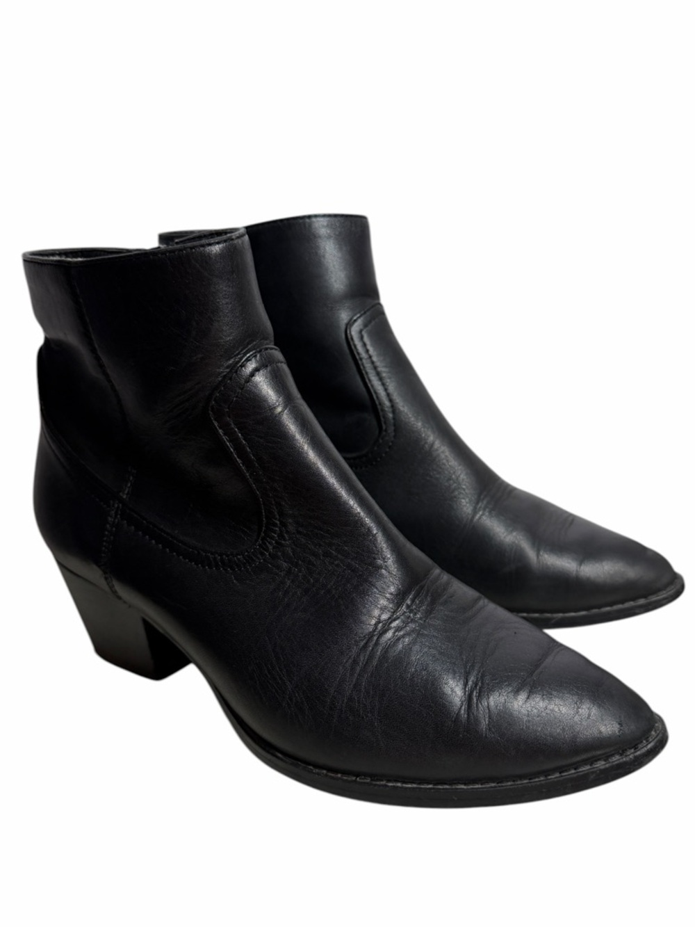 Aldo Women's Black Leather Ankle Boots - Classic Pointed Toe - Size 8
